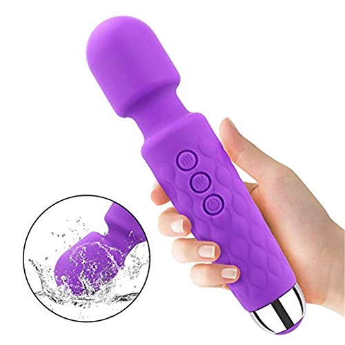 Preisvergleich Produktbild RYRYBH2848 Mini Stabmassagegerät, Handmassagestab, therapeutisches, krodenloses, wiederaufladbares 20-Fach wasserdichtes Multi-Speed-Körpermassagegerät for Frauen (Color : Purple)