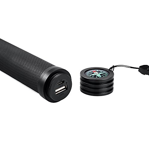 ECEEN Solar-Taschenlampe – Multifunktions-LED-Licht mit Auto-Notfall-Tool, Attack Hammer, Schneidmesser, Kompass etc. für Camping, Reisen, Wandern Sicherheit - 5