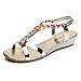 Produktbild Damen Sandalen Sommer Btruely Lässig Sandalen Mädchen Fesselriemen Schuhe Flach Sandalen Strandschuhe (40, Gold)