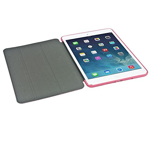 Khomo iPad Mini 1, 2, 3 Hülle Case Dunkelrosa Gehäuse mit doppelten Schutz ultra dünn und leicht, Smart Cover – Italic Dark Pink - 5