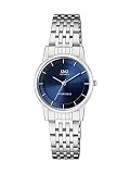 Q & Q Damen QA57J202Y Analog Quarz-Edelstahl-Band-Blau Dial