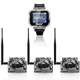 Olymbros Sans Fil Chasse Trail de Surveillance de Sécurité D'alarme 360°65ft Détecteur de Mouvement 1 Récepteur 3 Détecteur PIR Trigger 0.5s Pour la Widelife D'observation Camping Farm Sound