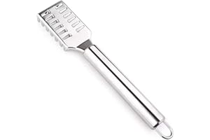 MAXPERKX Stainless Steel Fish Scale Remover Scaler Scraper Descaler with Grip Handle Fast Cleaning Steel Brush Cleaner Tools Home Kitchen Tool Skin Scraping Grater Fishing Peeler