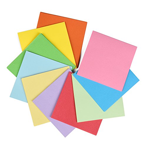Faltpapier, 1000 Blatt 7,5 x 7,5 cm, 70 g/qm 10 Farben – bunte hochwertige Faltblätter für Origami und Bastelprojekte - 3