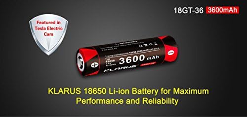 Klarus 18GT-36 18650 3600mAh Batteries 3.6V Rechargable Li-ion Battery for XT12GT XT11GT XT11S XT2C ST15 Flashlight...