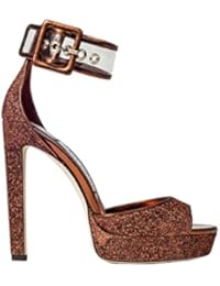 Jimmy Choo Mujer MAYNER130RPXPOPORANGE Naranja Purpurina Sandalias