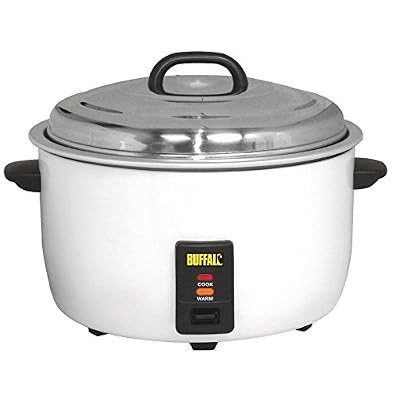 Buffalo Marmite à riz électrique Buffalo 10L. Puissance : 2.95kW. Capacité: 23L (60 portions) de riz cuit / 10L de riz sec. Dimensions: 395(H) x 555(L) x 485(P)mm
