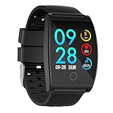 SODIAL Qs05 Bluetooth Sport Smart Armbanduhr Herzfrequenz-Blutdruck-Sauerstoffwecker-Tracker Fuer Android Und Ios Smart Armband, Schwarz