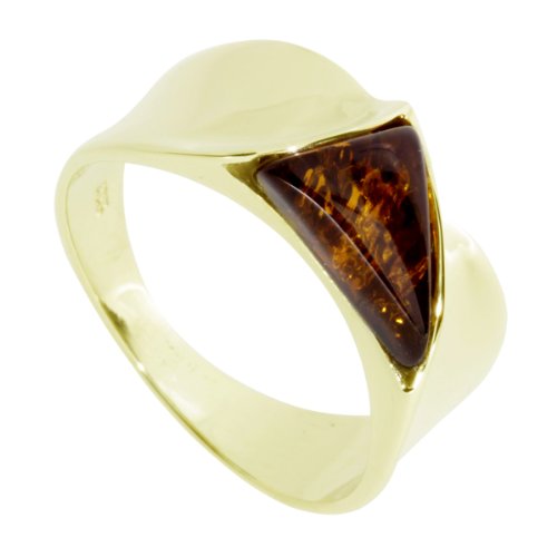 InCollections Damenring 8 Karat (333) Gelbgold mit Bernstein Größe 54 OS07030
