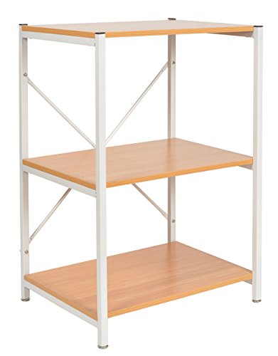 ts-ideen Standregal Hochregal MDF Eisengestell weiß Regal Holzoptik