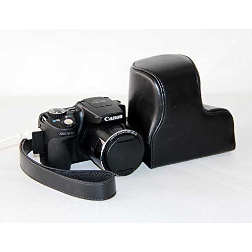 top Cuir PU Camera Case Sac Housse avec sangle d   paule pour Appareil photo Canon PowerShot SX500 SX510  Noir  non inclus 