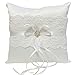 Produktbild LINLIN Romantische Ringkissen Kreative Bogen Spitze Ringkissen Hochzeit Dekoration Lieferungen Ehe Schmuckschatulle 18 * 18 cm (weiß)