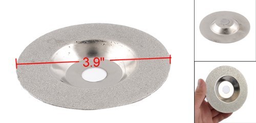 10cm Durchmesser 160 Grit Diamant beschichtete Glasschleifscheibe Disc-Silber-Ton - 3
