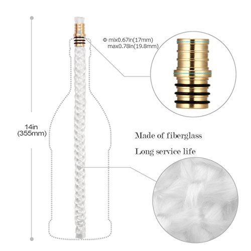 LANMU 3 Stück Wein Flasche Tiki leitet Kit, Tiki Fackel Dochte, Wein Flasche Wicks (With Cover) - 2