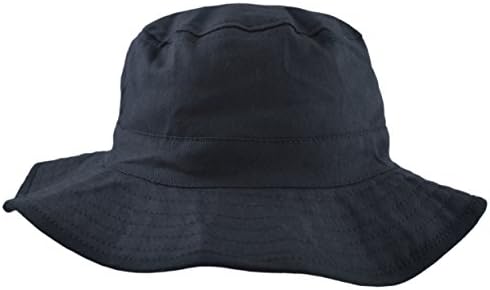 Pesci Kids Kids Sun Hat Summer Bucket 100% Cotton Wide Brim Unisex Boys Girls Navy White 4-6, 6-8 Years (6-8 Years, Blue (Navy))