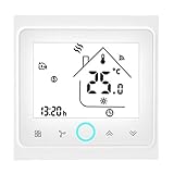 [Termostato LCD] La gran pantalla LCD es fácil de leer, incluso en la oscuridad, no afecta el uso, tanto de día como de noche, es un termostato en miniatura, basado en microprocesamiento con pantalla LCD. Este diseño es más conveniente para su uso.