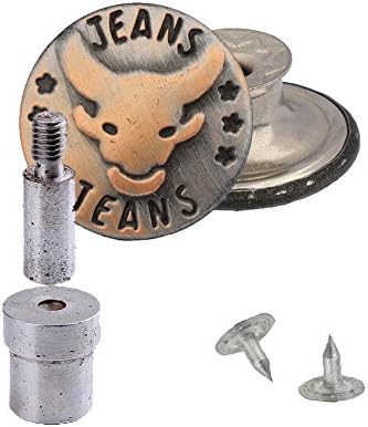 100set 17mm Antique Copper No Sewing Jeans Snap Tack Button with Free Setting Die LC37