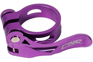 Wanhaoaony Bike Seat Clamp, Ultralight Aluminium Alloy Bicycle Seat Post Clamp, Quick Release Lever, Purple, 31.8mm