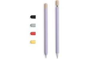 doodroo - Skin para Apple Pencil, Funda Protectora Lila con 5 Capuchas de Colores, Compatible con Apple Pencil 1a y 2a generación