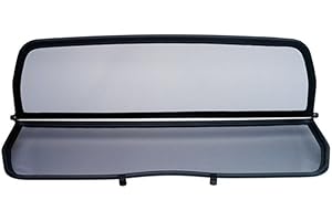 TiefTech Deflector de Viento para Peugeot 307 Descapotable (2003-2009) - Plegable - con Cierre Rápido - Negro | Deflector de Viento | Deflector de Aire | Parabrisas para descapotable