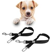 2 Sicherheitsgurte Für Hunde Im Auto 40-60cm | Sicherheitsgeschirr | Hundegurt | Anschnallgurt Um Hunde im Auto Zu Sichern | Hundeleine Gurtschloss | Hundeschutz Sicherheitsleine | Von Everanimals