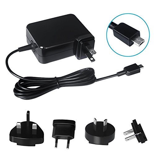 DFL Wechselstrom Adapter mit CA, EU, UK und US-Stecker für Asus Eeebook X205T X205TA X205TA-DH01 HATM0103 Laptop / Notebook-Computer universal (Schwarz)