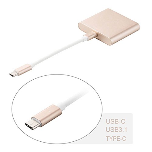 Hrph Typ C USB 3.1 auf HDMI / USB 3.0 / USB C Adapter Ladeanschluss Aluminium Material für Macbook Google Chromebook Laptop - 5