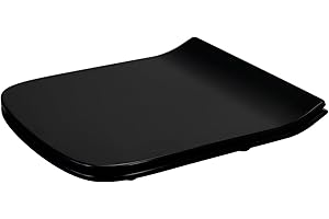 Fanmitrk UF013305HEI Abattant WC en Duroplast avec fermeture amortie Forme carrée Facile à nettoyer Fermeture rapide et fermeture par le haut Noir