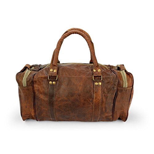 A.P. Donovan – Leder-Tasche für Handgepäck – viariabel verwendbar für Reise, Freizeit, Sport – Kurztrip -Bag – Vintage – zum Umhängen – eckig - 2