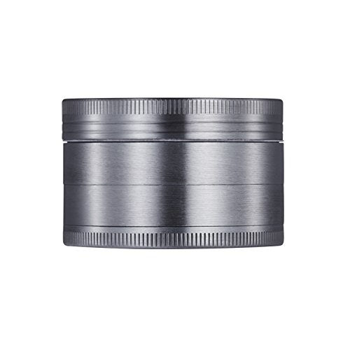 LIHAO Konkav Grinder 2.36″ Groß 6cm Crusher für Spice,Kräuter,Gewürze,Kaffee,Herb 4-teiliges Set mit Schaber (Nickel-Schwarz) - 5
