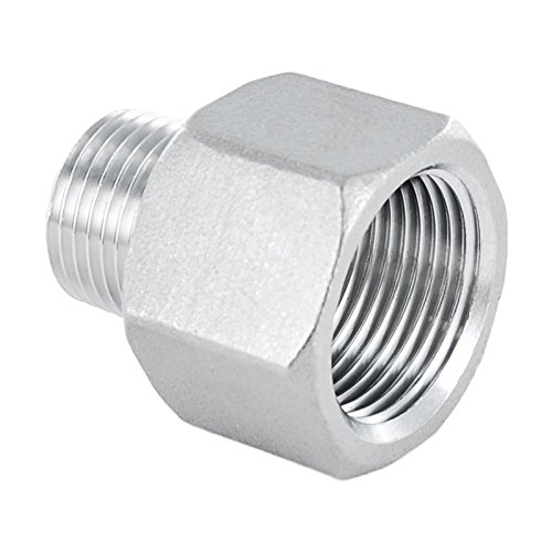 KI Edelstahl Reduzierstück neg. Muffennippel V4A Gewindefitting IG x AG - 1/2" x 1/4"