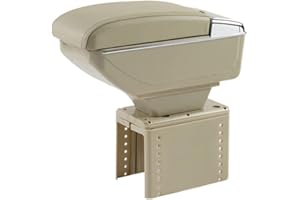 SZSS-CAR Reposabrazos central AutoSunShine, universal, cuero, espacio de almacenamiento con soporte para vasos