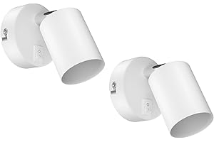 ledscom.de 2 piezas Aplique WAIKA, interruptor, blanco mate, redondo, 1x GU10 max. 60W