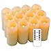 Produktbild Eldnacele flammenlose Kerzen flackernde echte Wachs batteriebetriebene LED-Säule mit Fernbedienung und Timer Kerzen Elfenbein Set von 12 (D2.2"X H5") warmes weißes Licht für die Dekoration