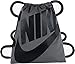 Produktbild Nike Beuteltasche Heritage Kordelzug Gymsack Rucksack 400 Denier Sport Schultasche (Wolf Grey Signature schwarz Swoosh)