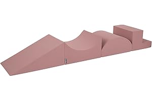 KiddyMoon Area di Gioco in Schiuma Percorso A Ostacoli per Bambini, Elemento Cuneo/Rampa/Meta Rullo/Gradini, Erica