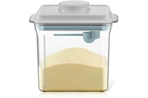 Cubble 1700ml Airtight Milk Powder Container for Baby – BPA-Free Formula Storage with Spoon & Scraper, One-Press Lid, Travel or Home Use