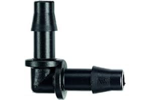 Antelco Raccordo a gomito scanalato (90 gradi) da 4 mm per tubo di irrigazione/idroponica da 4 mm, confezione da 10