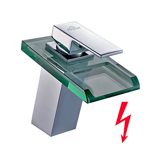 AuraLum® LED Niederdruck Einhebelmischer Wasserhahn Badarmatur Waschtischarmatur Waschtischbatterie mit Wassersparen Funktion - 2