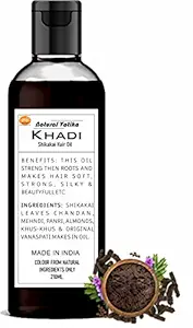 KHADI NATURAL VATIKA Amla Shikakai Hair oil, Paraben and Mineral Oil Free, Made with Three Fruit, control white Hairs & Dandruff 210ml