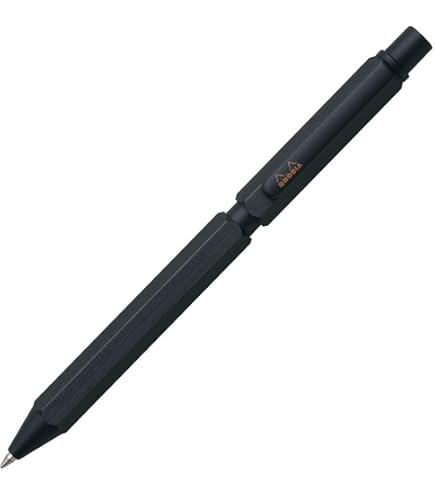 Stylo Bille RHODIA ScRipt 0.7mm - Corps Aluminium Brossé, Encre Noire Rechargeable | Design Japonais Élégant