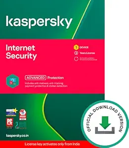 Kaspersky internet security 1 User 3 Year (Code Emailed in 2 hours - No CD)