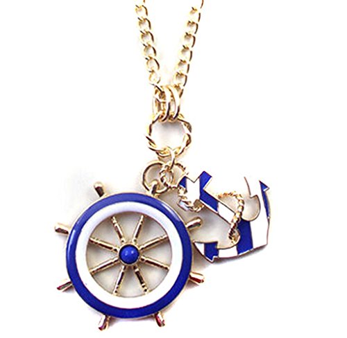 Marineblau Anchor Schmuck Anker lange Halskette Pullover Ketten- Symbol zu forcieren