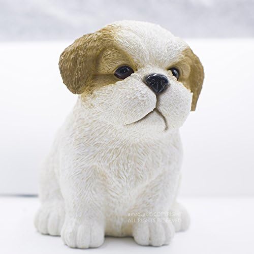 Amazlab Pekinese LED Table Night Lamp Puppy Dog Figurine for Room Decorations, USB and Battery Powered, 4 Hour Timer