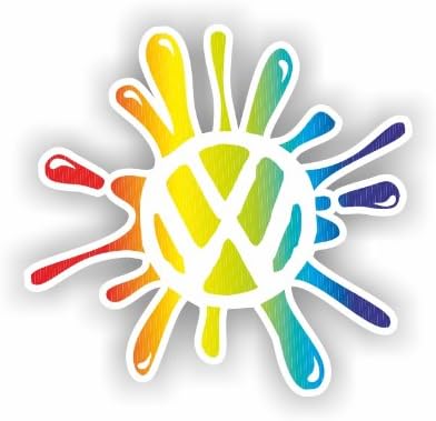 Sea View Stickers VW Splat Car Sticker - Rainbow