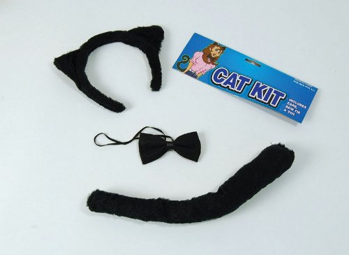 Imagen principal de Black Cat Fancy Dress Set Ears Tail & Bow Tie Halloween Party (accesorio de disfraz)