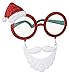 Produktbild Brille Weihnachtsmann mit Bart und Mützchen auf Brille, Glitter Nikolausbrille Fasching Weihnachts Zubehör