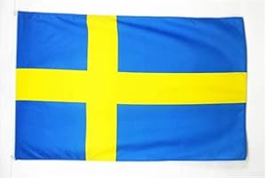 AZ FLAG - Sweden Flag - 2x3 Ft - Light Polyester Swedish Banner with Two Brass Eyelets - Fade Resistant - Vivid Colors - 2' x 3' Feet - 90x60 Cm