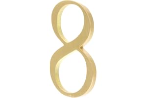Zayookey Metallo Numero Civico in Ottone 2 pollici (5 cm) Moderna Numeri Indirizzo di Casa di Porta House Number Brass per Cassetta Postale Stradale (Door Number 8)
