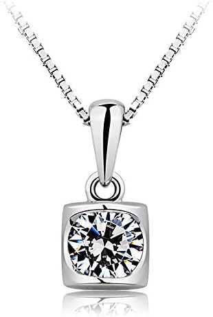 Cubic Zirconia Silver Necklace With Swarovski® Crystal pendatif.